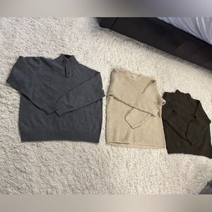 Three men sweaters two XL and one Large